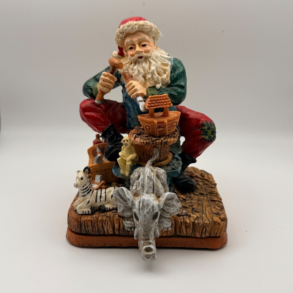 Santa Claus Workshop Noah's Ark Resin Stocking Holder Woodworking Toy